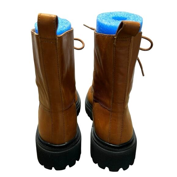 Madewell The Rayna Lace Up Boot Leather Combat English Saddle SZ 11 $198 - Picture 8 of 13